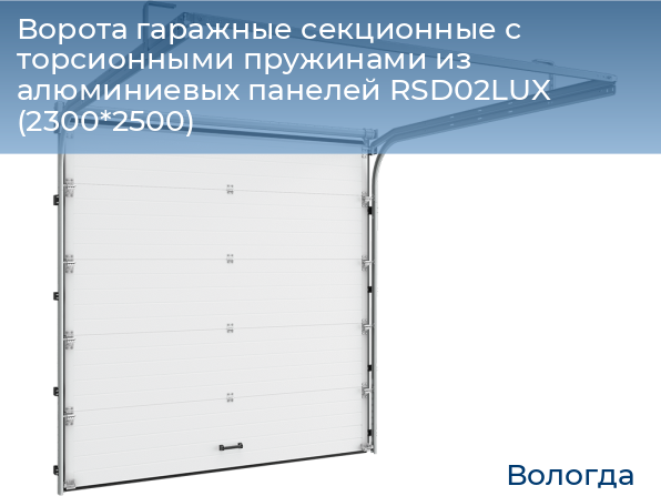 Ворота гаражные секционные с торсионными пружинами из алюминиевых панелей RSD02LUX (2300*2500), vologda.doorhan.ru