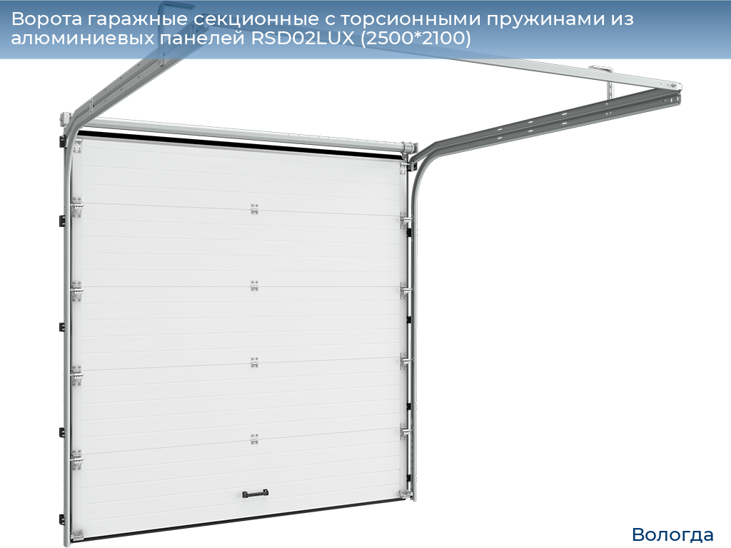 Ворота гаражные секционные с торсионными пружинами из алюминиевых панелей RSD02LUX (2500*2100), vologda.doorhan.ru