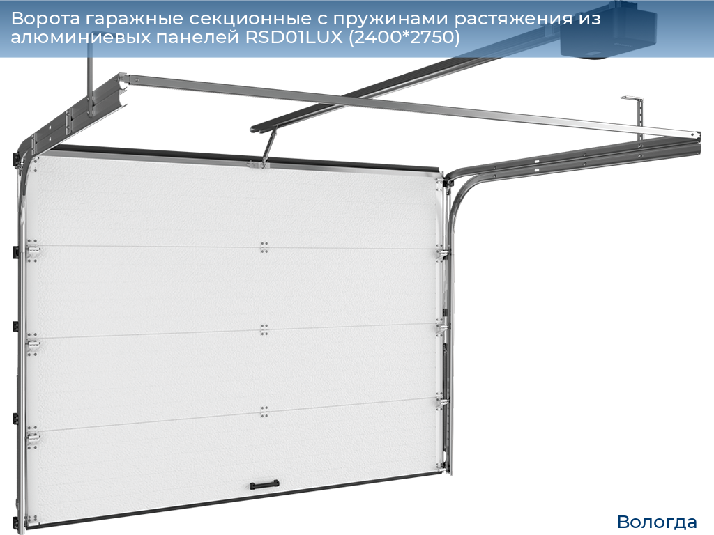 Ворота гаражные секционные с пружинами растяжения из алюминиевых панелей RSD01LUX (2400*2750), vologda.doorhan.ru