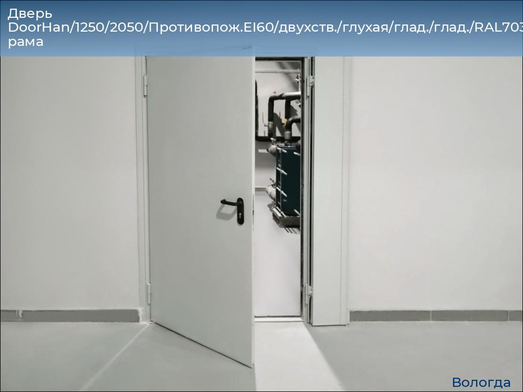 Дверь DoorHan/1250/2050/Противопож.EI60/двухств./глухая/глад./глад./RAL7035/лев./угл. рама, vologda.doorhan.ru