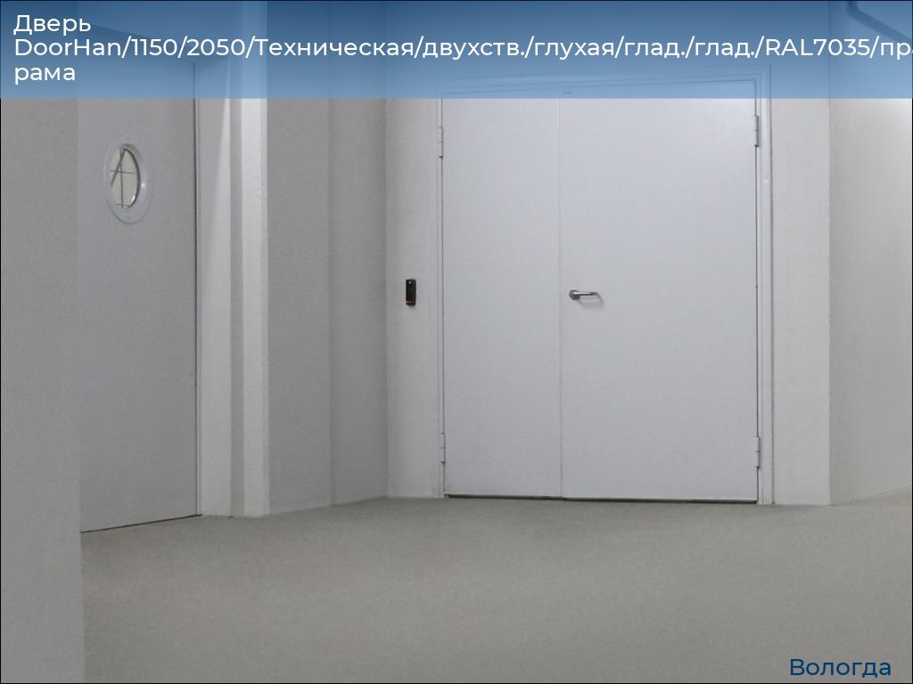 Дверь DoorHan/1150/2050/Техническая/двухств./глухая/глад./глад./RAL7035/прав./угл. рама, vologda.doorhan.ru