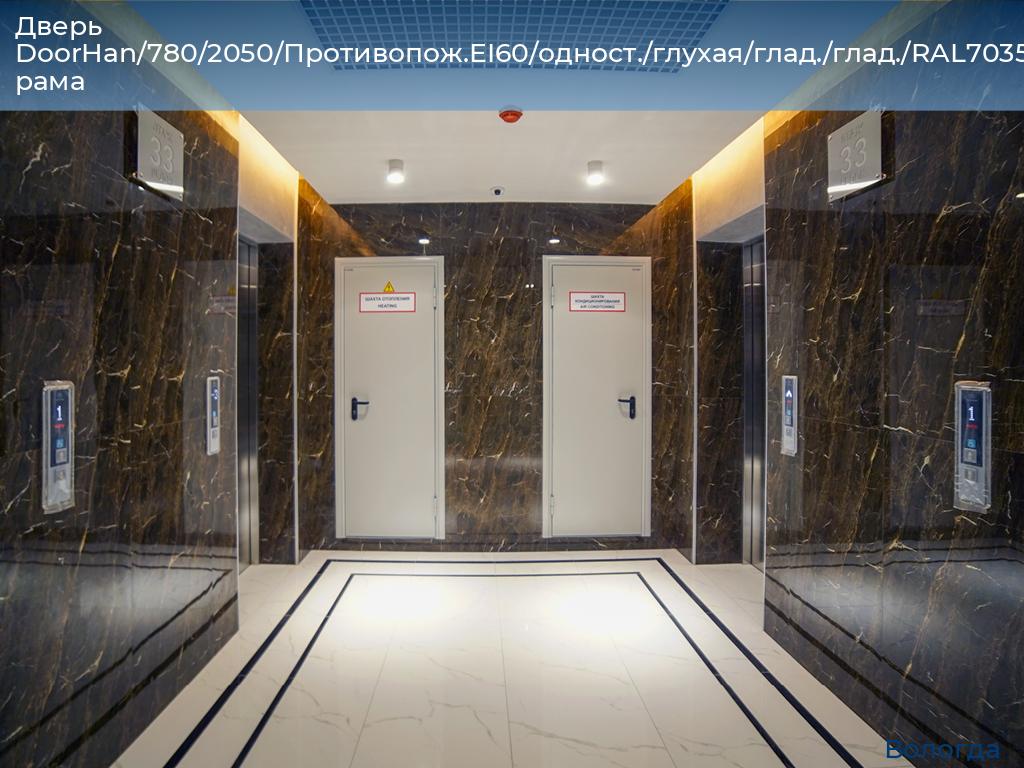 Дверь DoorHan/780/2050/Противопож.EI60/одност./глухая/глад./глад./RAL7035/лев./угл. рама, vologda.doorhan.ru