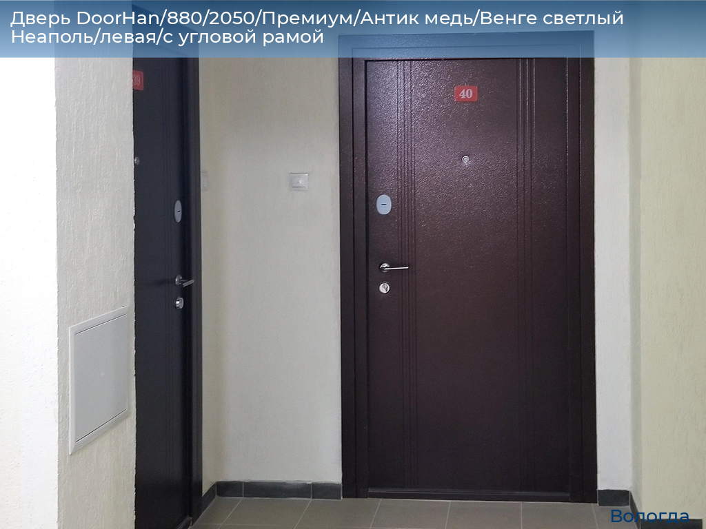 Дверь DoorHan/880/2050/Премиум/Антик медь/Венге светлый Неаполь/левая/с угловой рамой, vologda.doorhan.ru