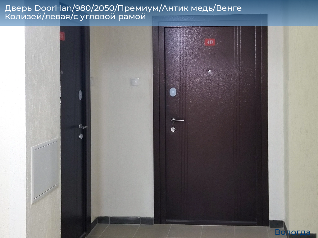Дверь DoorHan/980/2050/Премиум/Антик медь/Венге Колизей/левая/с угловой рамой, vologda.doorhan.ru