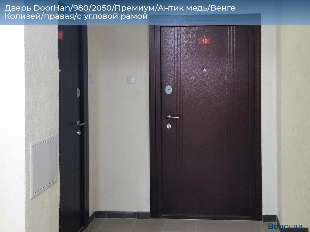 Дверь DoorHan/980/2050/Премиум/Антик медь/Венге Колизей/правая/с угловой рамой, vologda.doorhan.ru